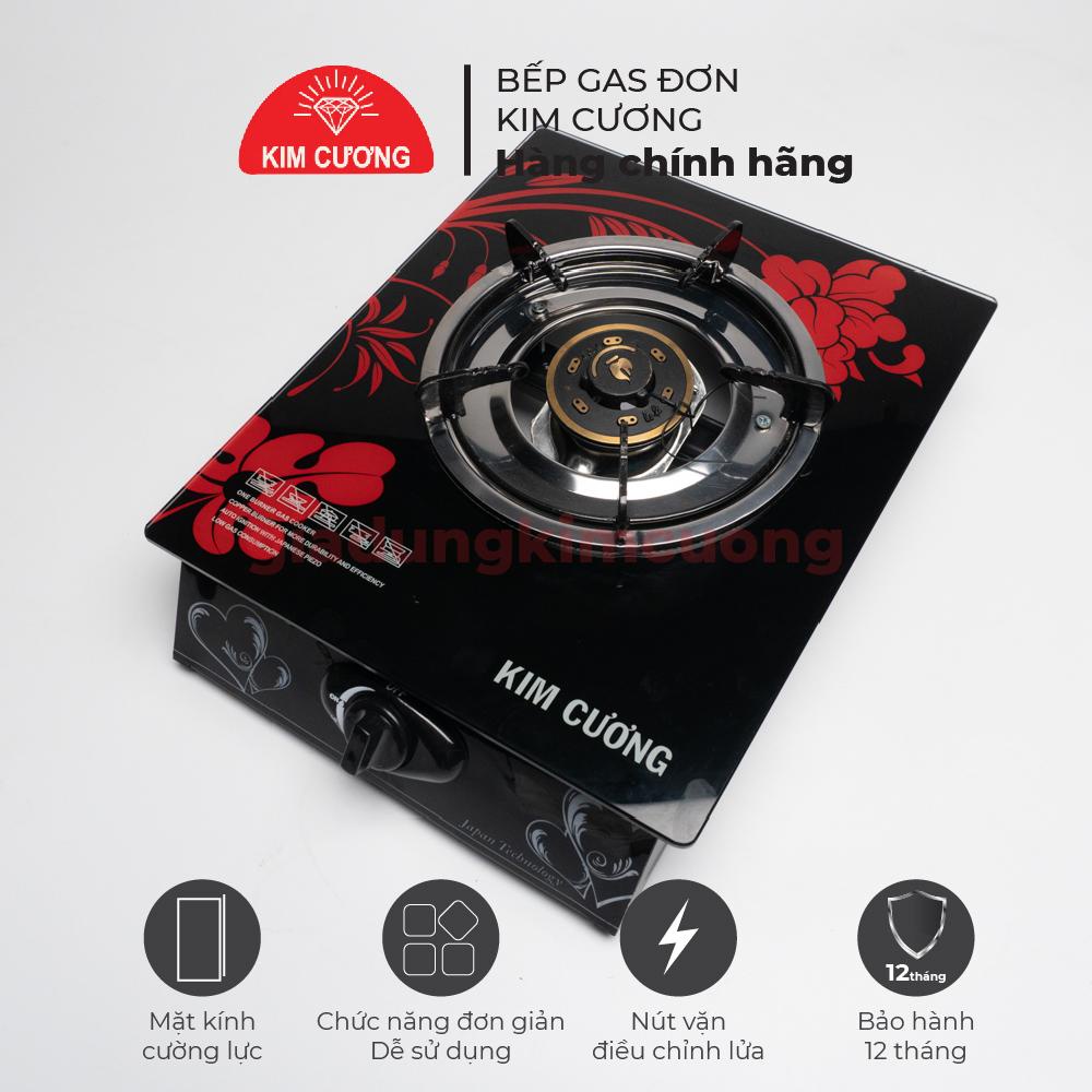 Bếp Gas Đơn Dương Kính Cường Lực Kim Cương [ Bảo Hành Chính Hãng 12 Tháng]