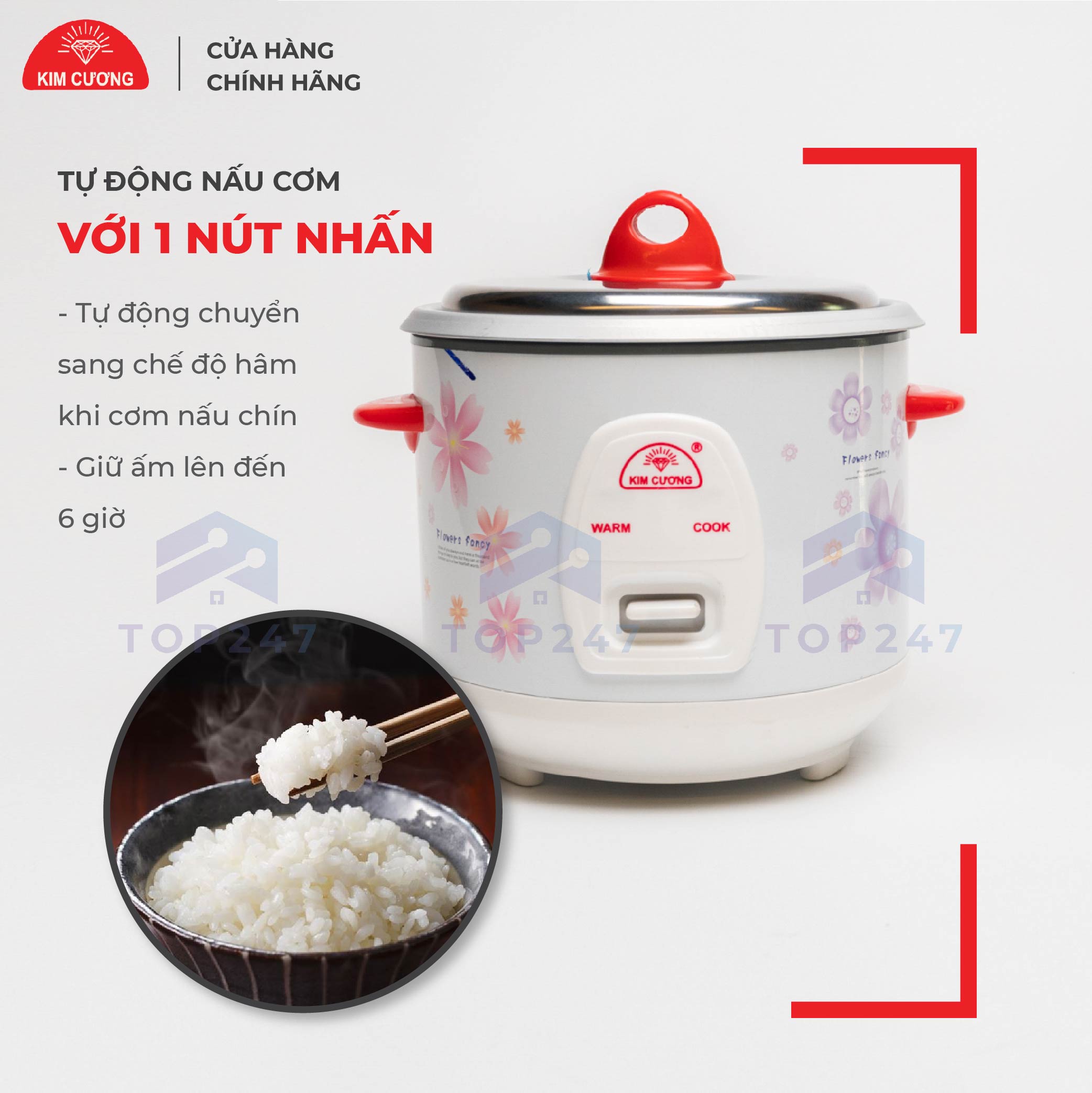 Nồi Cơm Điện Kim Cương 0.6 Lít Nắp Rời