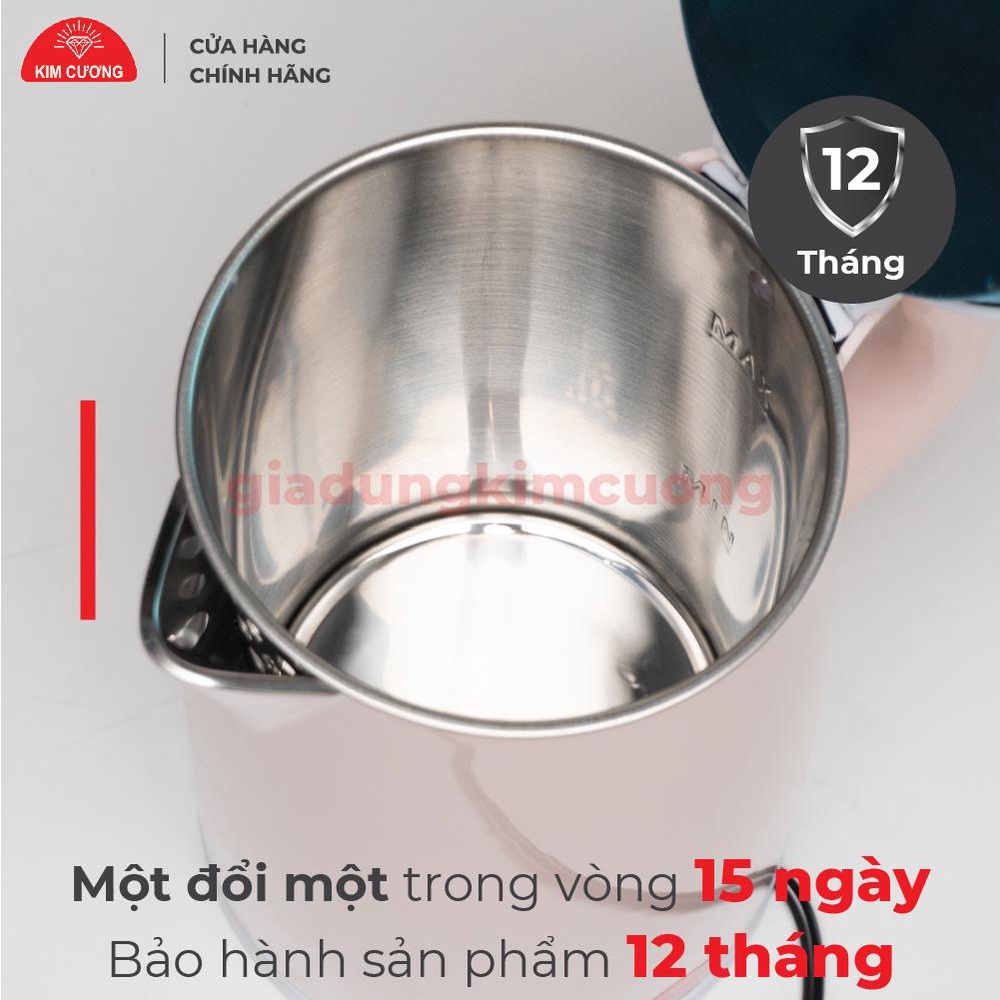 Ấm Đun Siêu Tốc 2.2 Lít Kim Cương - Nhựa Inox 2 Lớp [Bảo Hành Chính Hãng 12 Tháng]