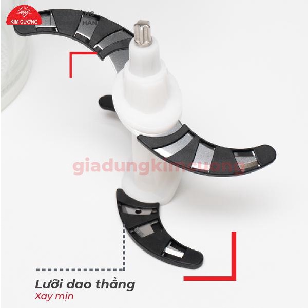 Máy Xay Thịt Đa Năng 2 Lít Kim Cương - 4 Lưỡi Dao Thép Không Gỉ [Bảo Hành 1 Đổi 1]