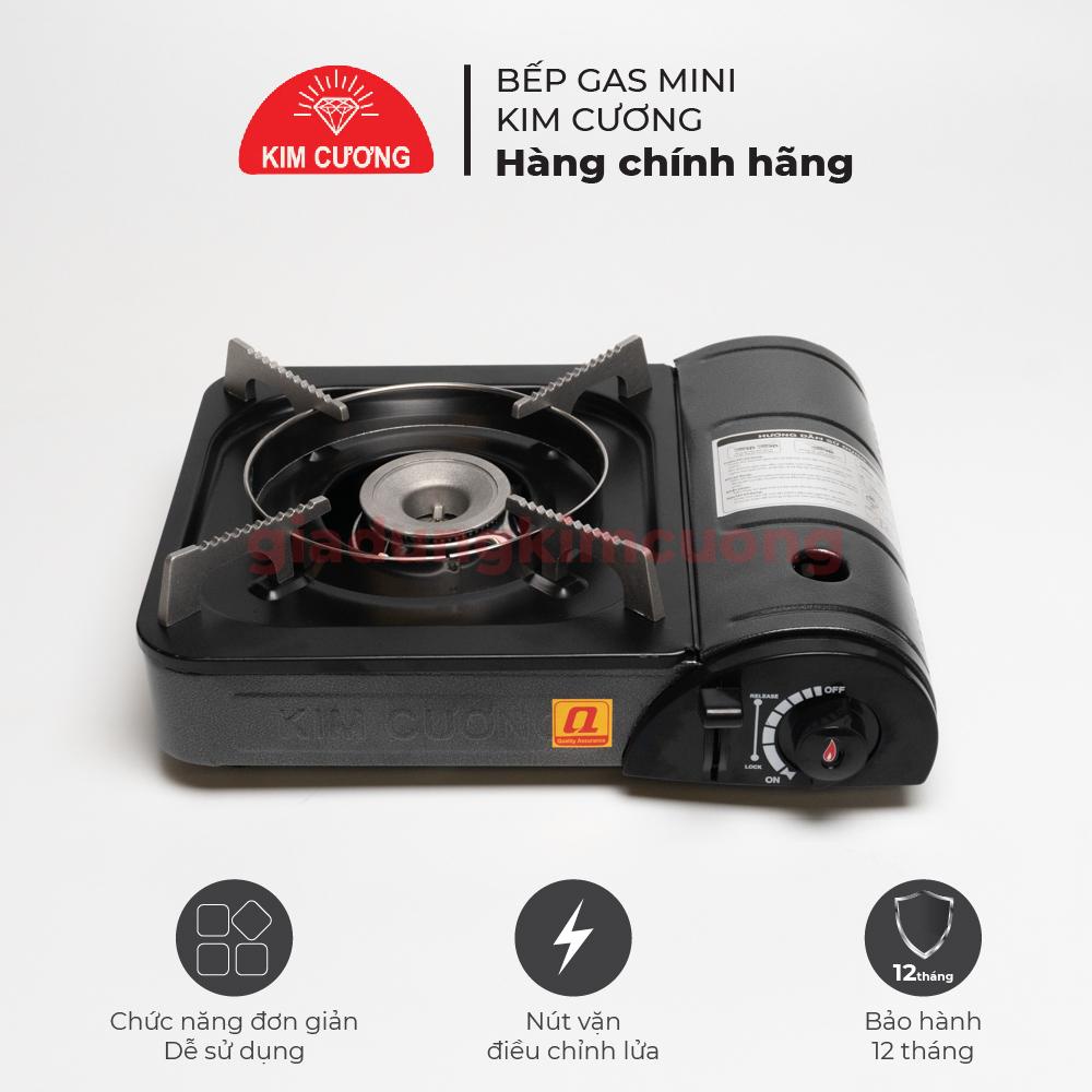 Bếp Gas Mini Inox Kim Cương - Bếp Ga Du Lịch Chống Nổ [Bảo Hành 12 Tháng]