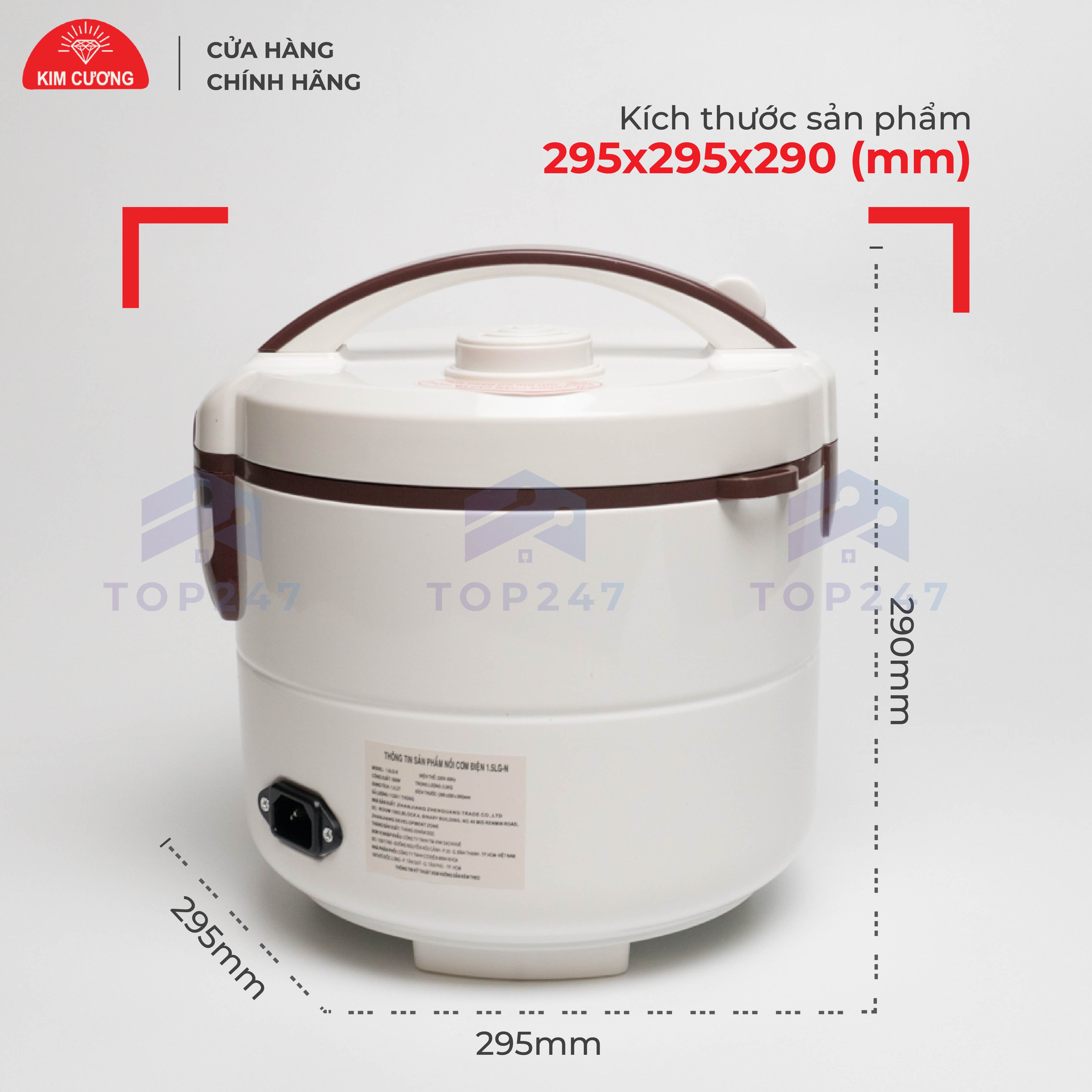 Nồi Cơm Điện Kim Cương - Nắp Gài Chống Dính 1.8 Lít Thông Minh [Chính Hãng]