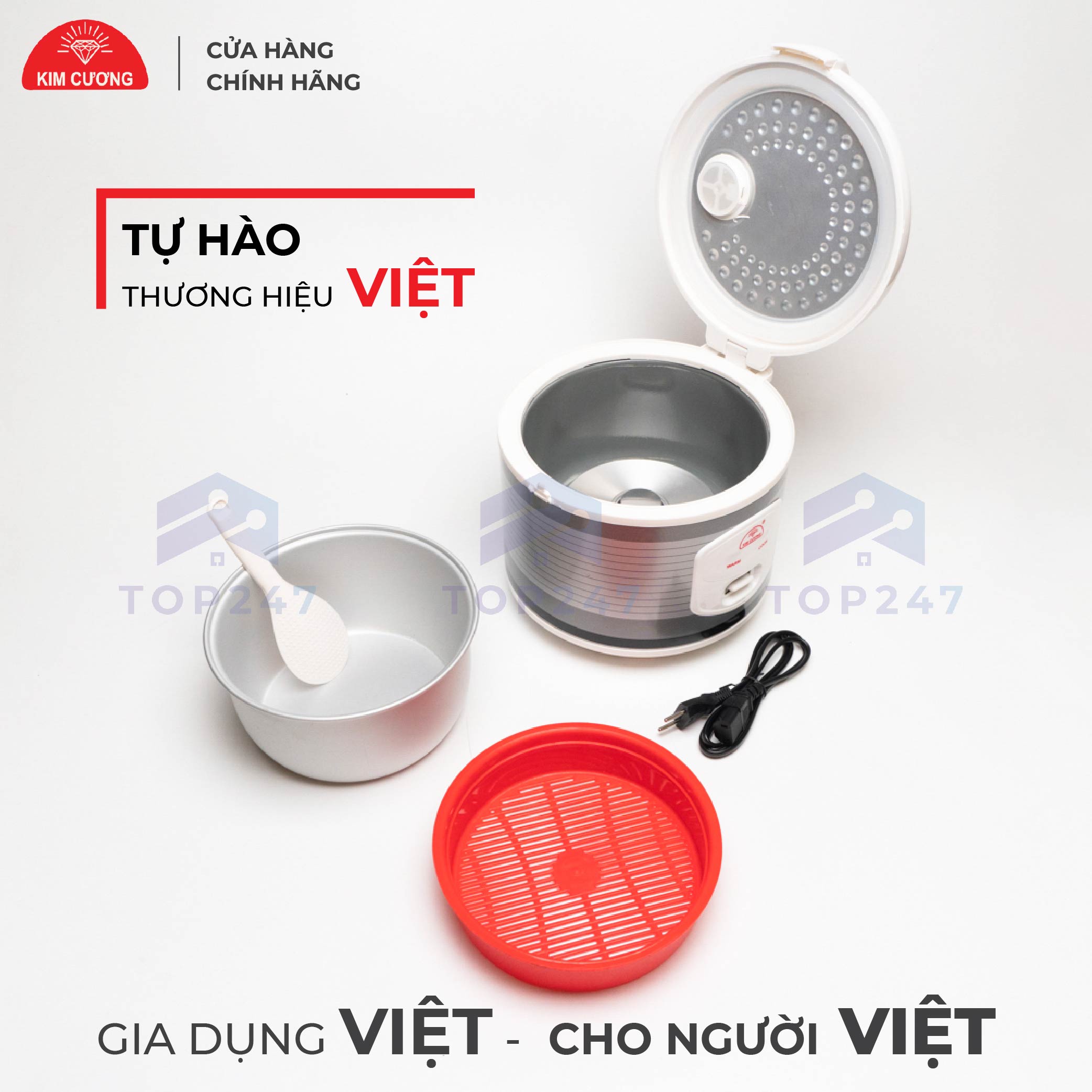 Nồi Cơm Điện Kim Cương 1.2 Lít Nắp Gài Không Chống Dính