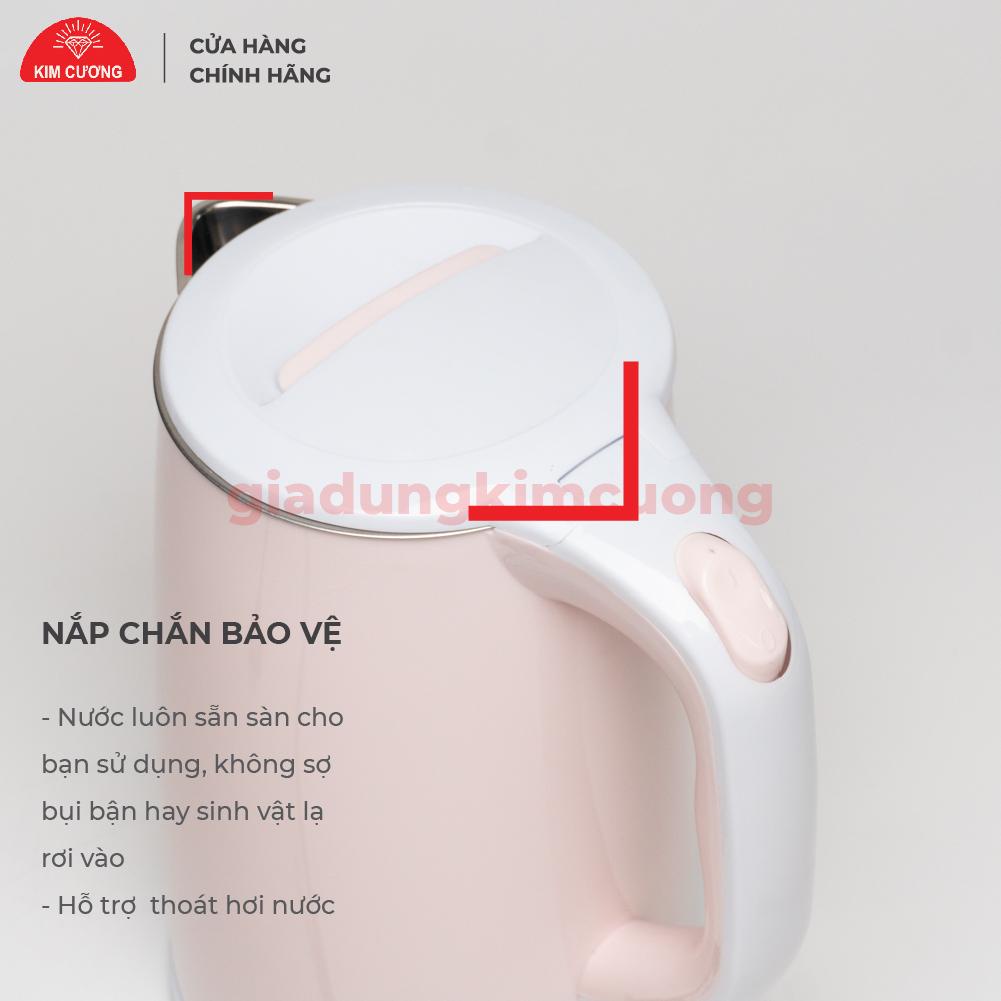 Ấm Đun Siêu Tốc 2.2 Lít Kim Cương - Nhựa Inox 2 Lớp [Bảo Hành Chính Hãng 12 Tháng]