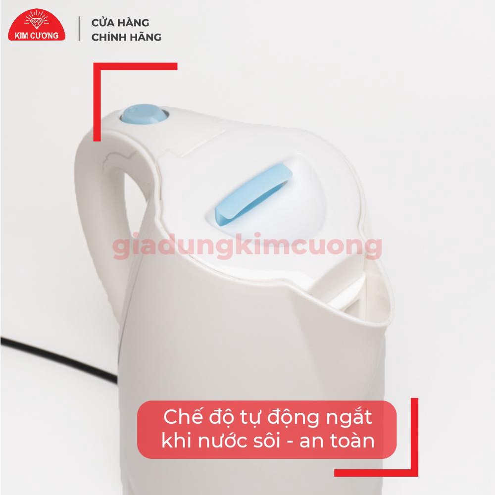 Ấm Đun Siêu Tốc Kim Cương 1.8 Lít Nhựa Cao Cấp [Bảo Hành Chính Hãng 12 Tháng]