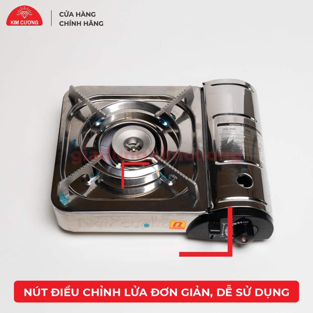 Bếp Gas Mini Inox Kim Cương - Bếp Ga Du Lịch Chống Nổ [Bảo Hành 12 Tháng]