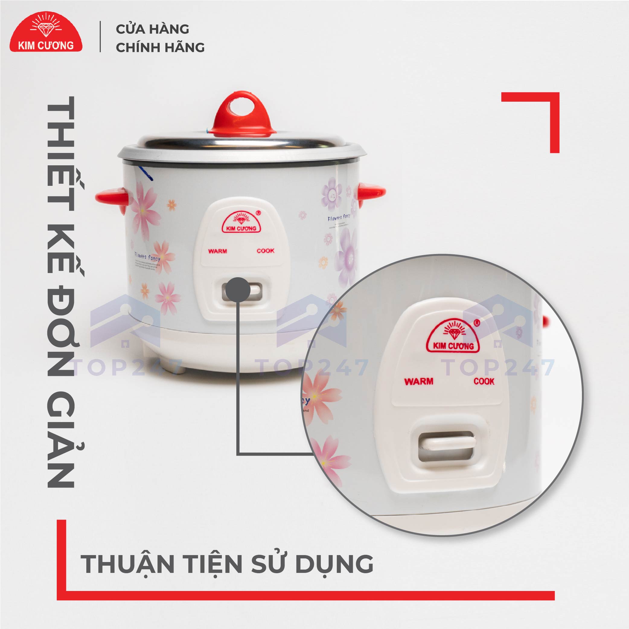 Nồi Cơm Điện Kim Cương 0.6 Lít Nắp Rời