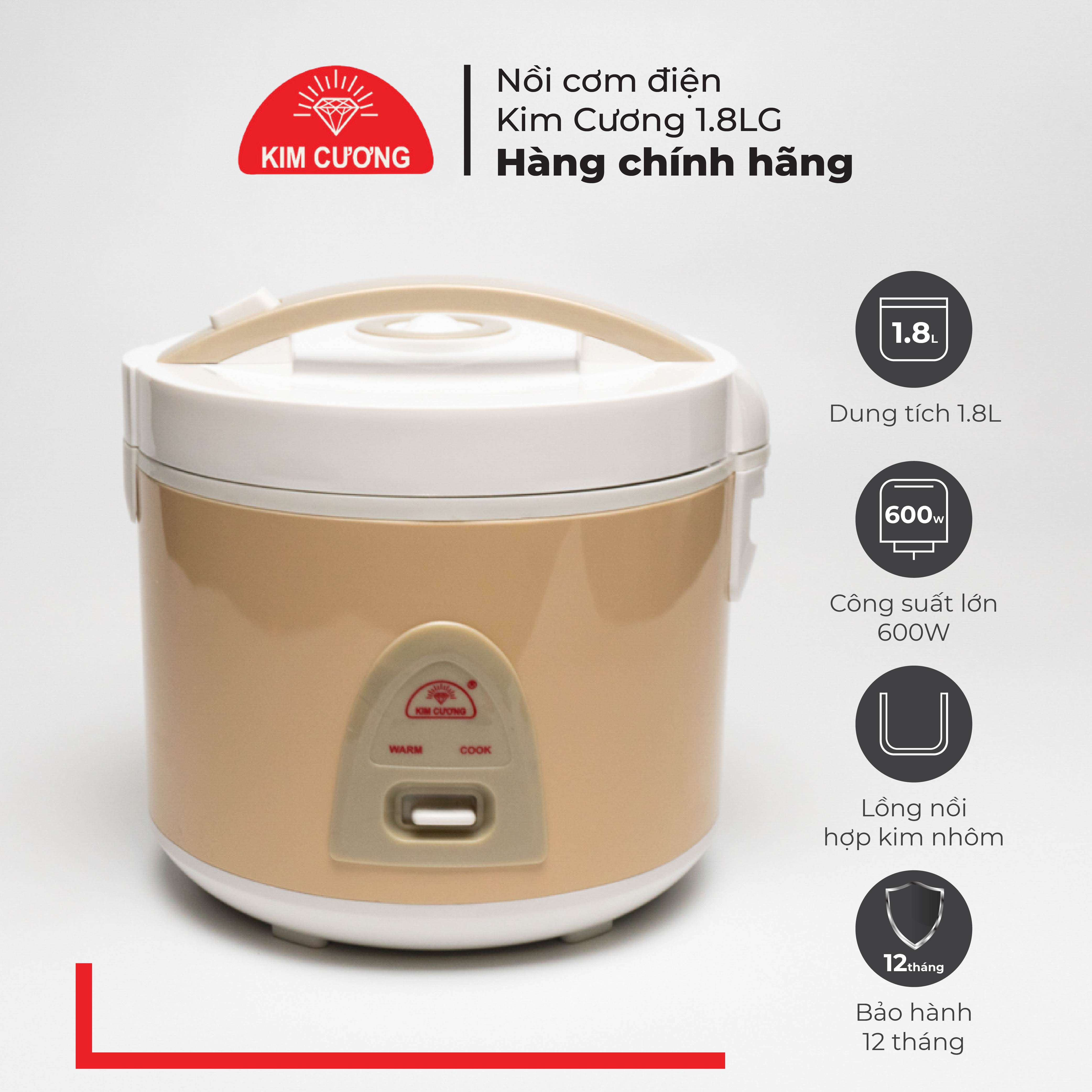 Nồi Cơm Điện Kim Cương - Nắp Gài 1.8 Lít [Chính Hãng]