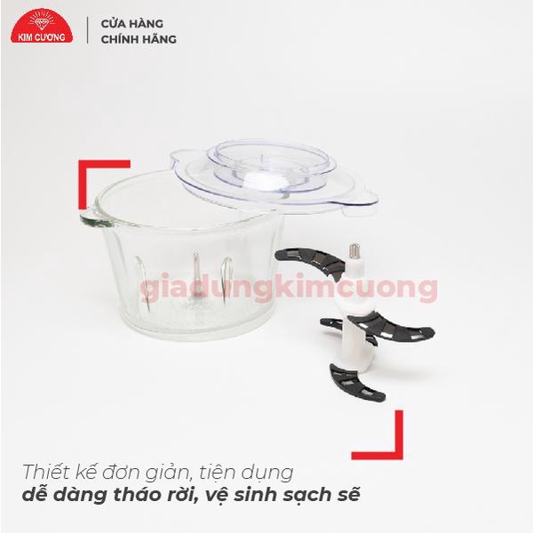 Máy Xay Thịt Đa Năng 2 Lít Kim Cương - 4 Lưỡi Dao Thép Không Gỉ [Bảo Hành 1 Đổi 1]