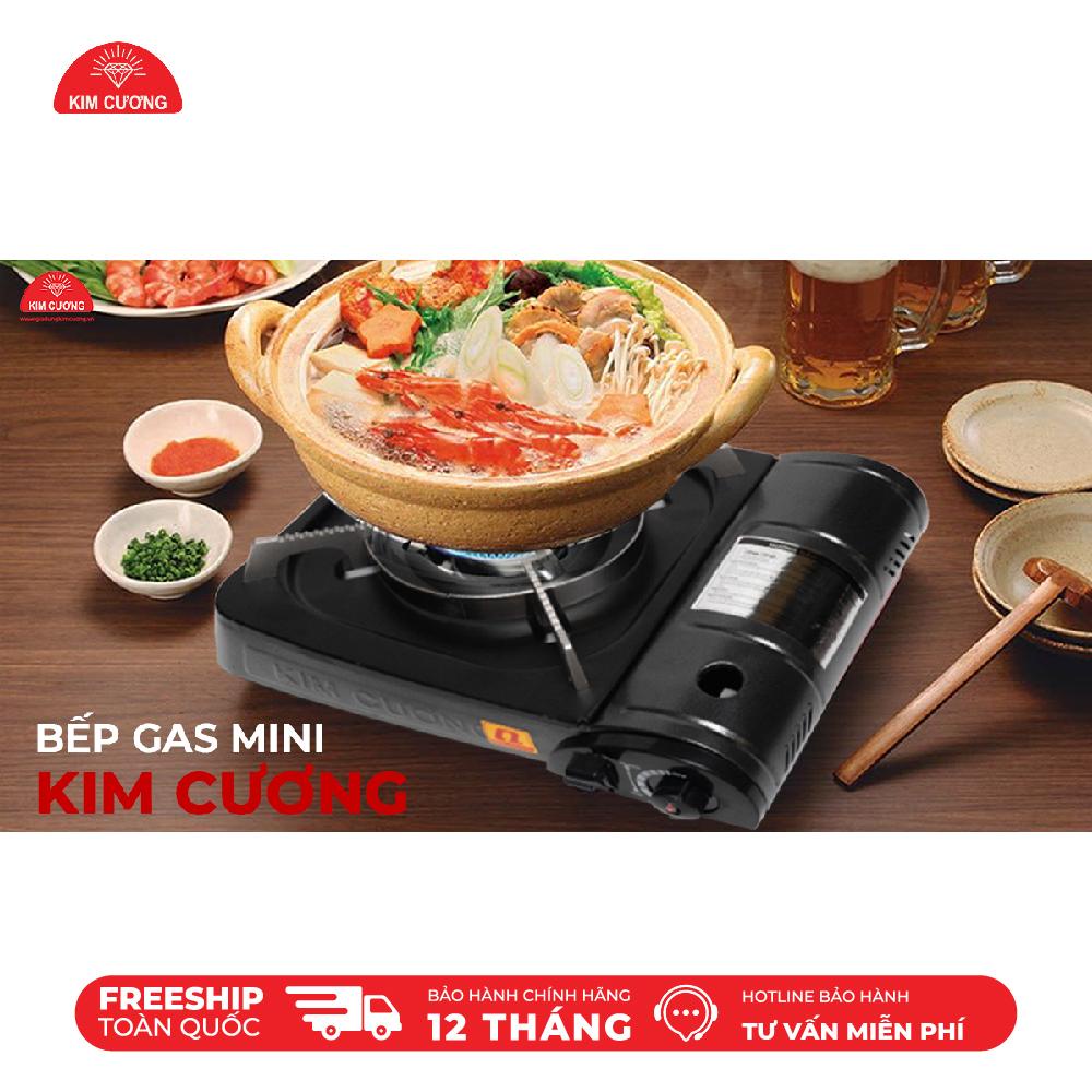 Bếp Gas Mini Inox Kim Cương - Bếp Ga Du Lịch Chống Nổ [Bảo Hành 12 Tháng]
