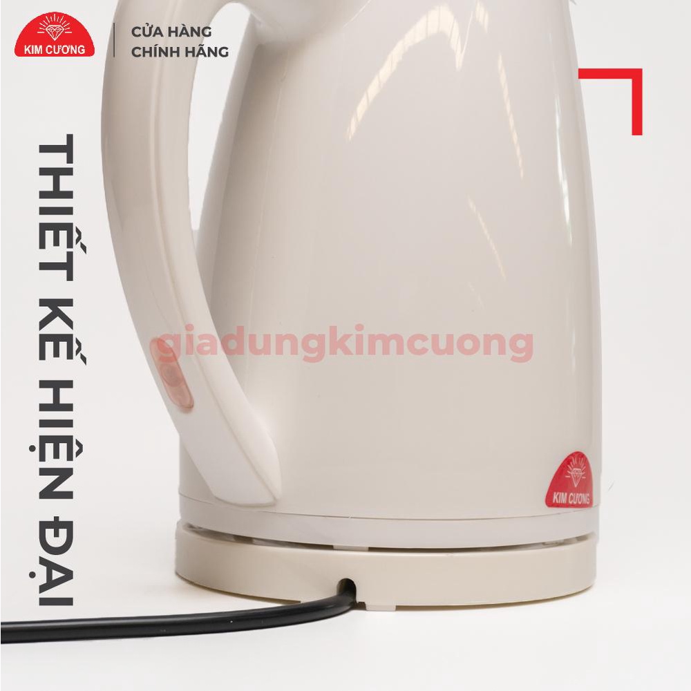 Ấm Đun Siêu Tốc Kim Cương 1.8 Lít Nhựa Cao Cấp [Bảo Hành Chính Hãng 12 Tháng]