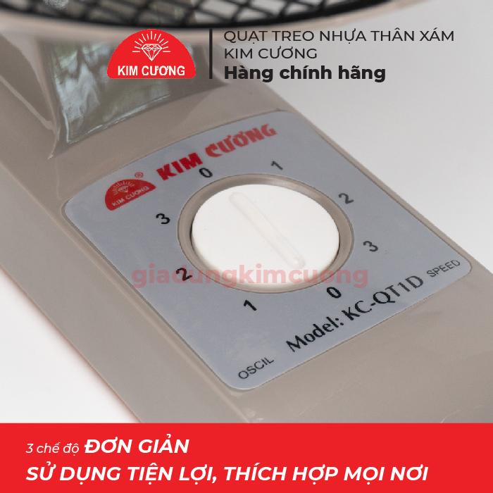 Quạt Treo Tuong Giá Rẻ Kim Cương - Quạt Treo Tương Cơ 1 Dây - Thân Nhựa