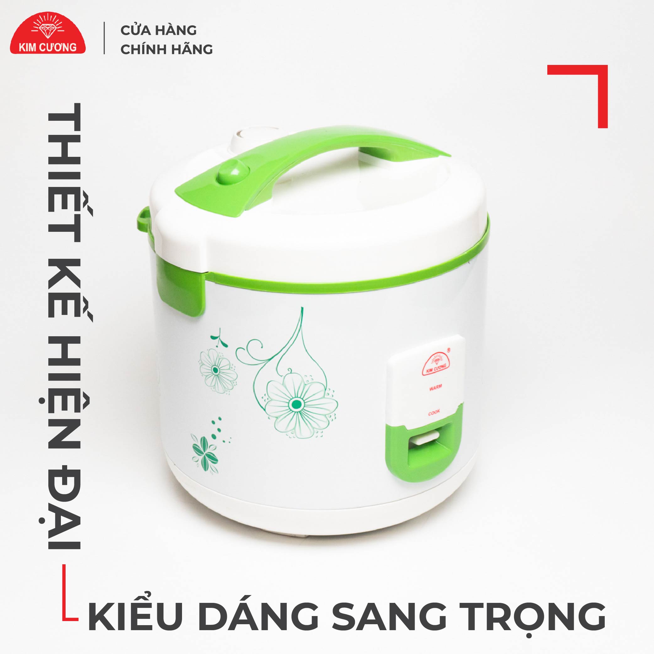 Nồi Cơm Điện Kim Cương - Nắp Gài Chống Dính 3.2 Lít [Chính Hãng]