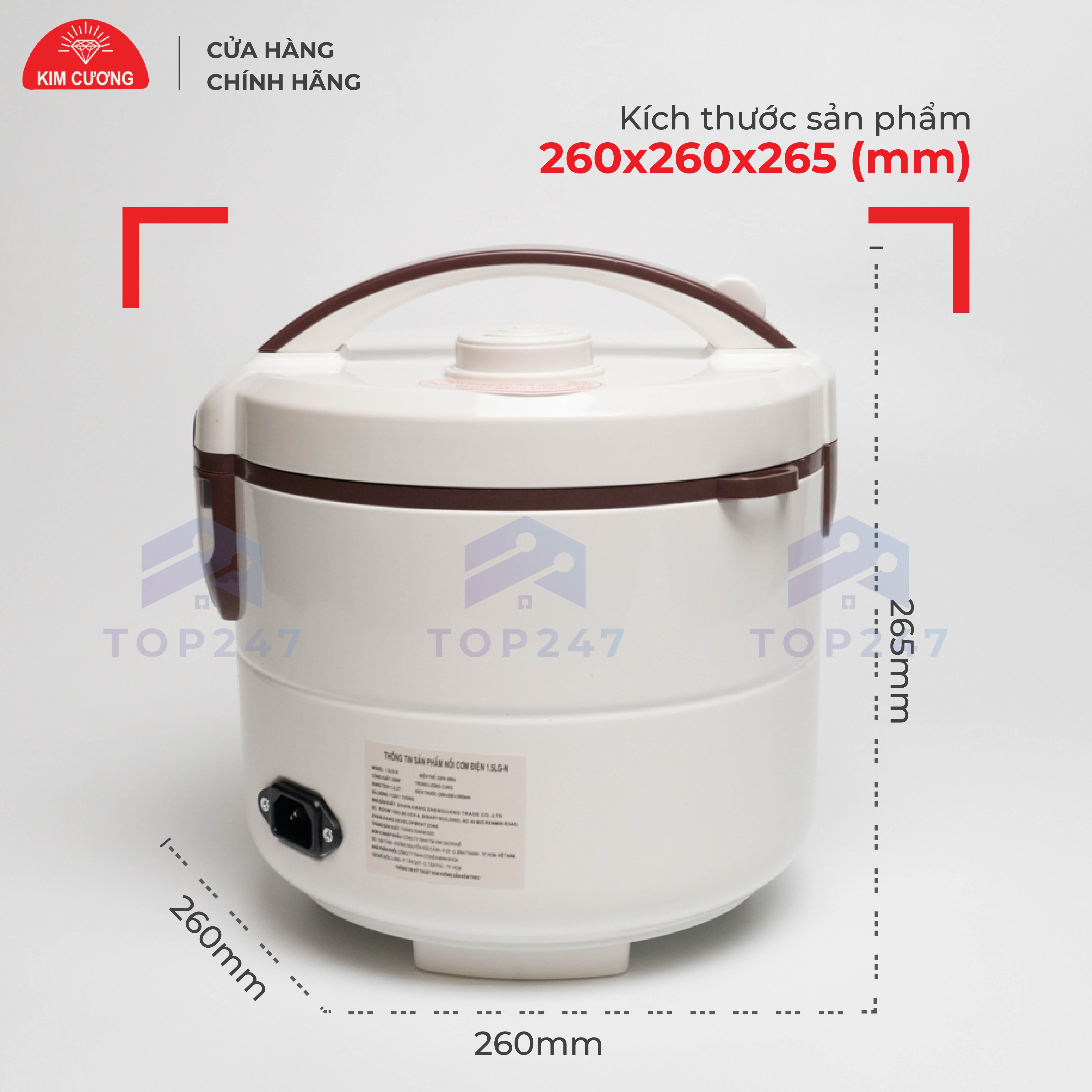 Nồi Cơm Điện Kim Cương - Nắp Gài Chống Dính 1.5 Lít Thông Minh [Chính Hãng]