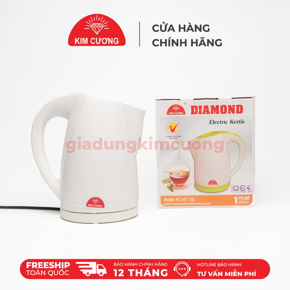Ấm Đun Siêu Tốc Kim Cương 1.8 Lít Nhựa Cao Cấp [Bảo Hành Chính Hãng 12 Tháng]