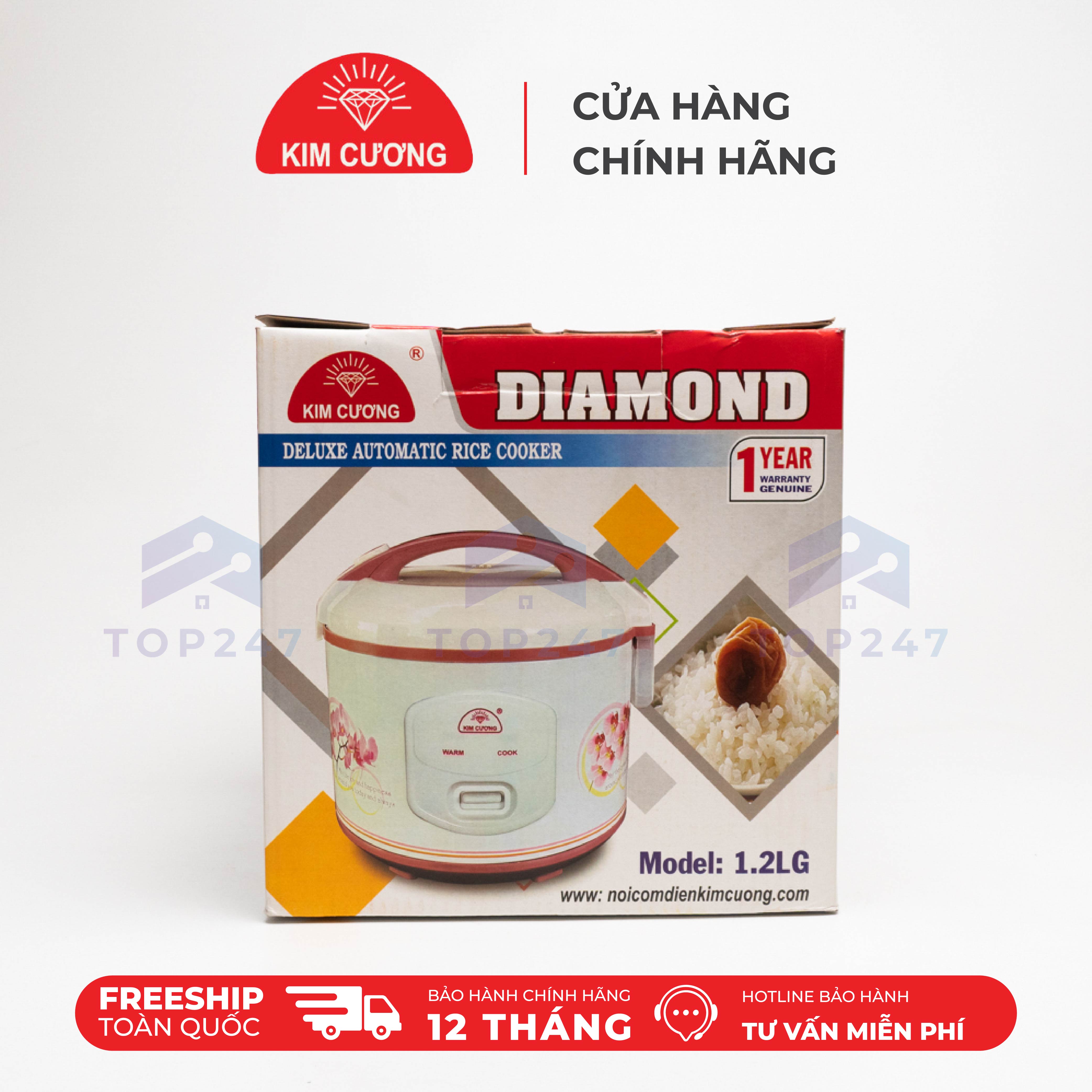 Nồi Cơm Điện Kim Cương - Nắp Gài Chống Dính 1.2 Lít [Chính Hãng]