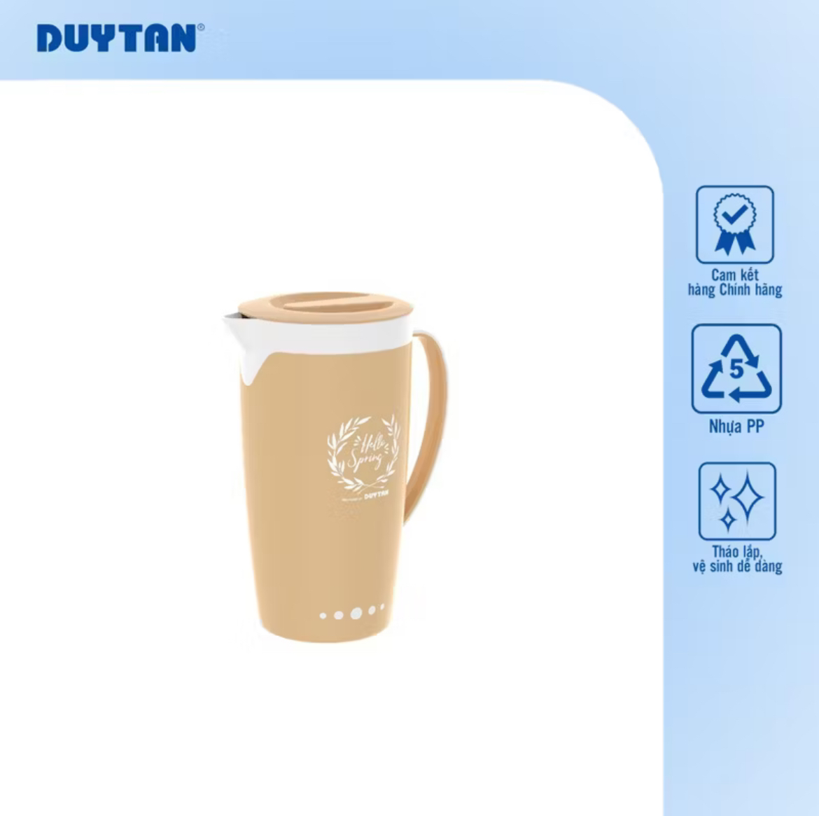 Ca Nhựa Duy Tân 2 Màu Dung Tích 2.0L Có Nắp Đậy An Toàn Tiện Dụng Chất Liệu Nhựa PP Không Chứa BPA Nhiều Màu Sắc Tươi Sáng