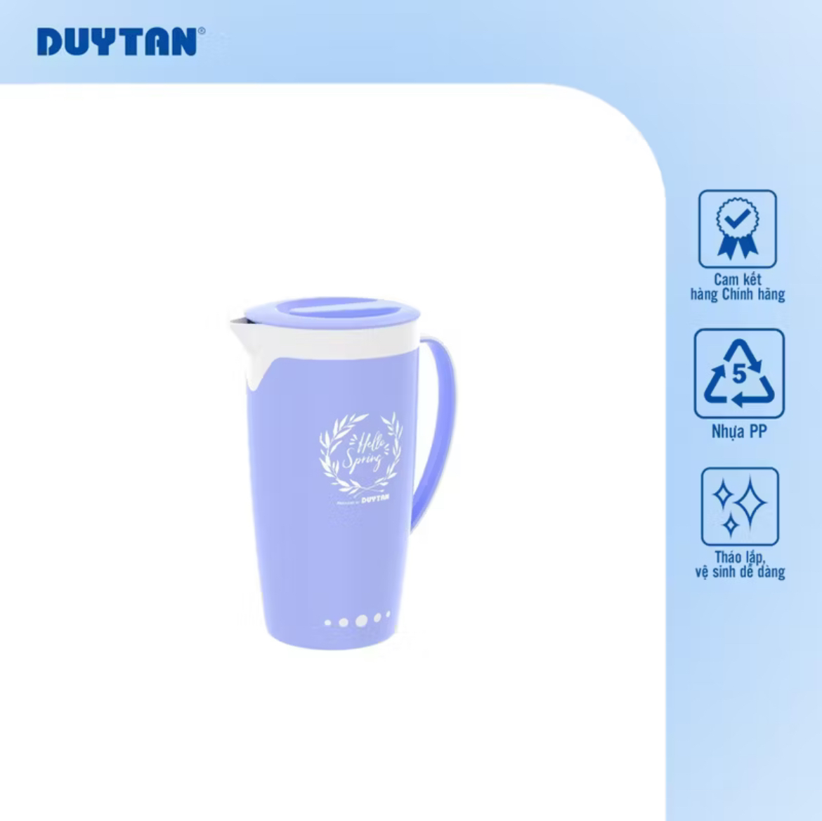 Ca Nhựa Duy Tân 2 Màu Dung Tích 2.0L Có Nắp Đậy An Toàn Tiện Dụng Chất Liệu Nhựa PP Không Chứa BPA Nhiều Màu Sắc Tươi Sáng