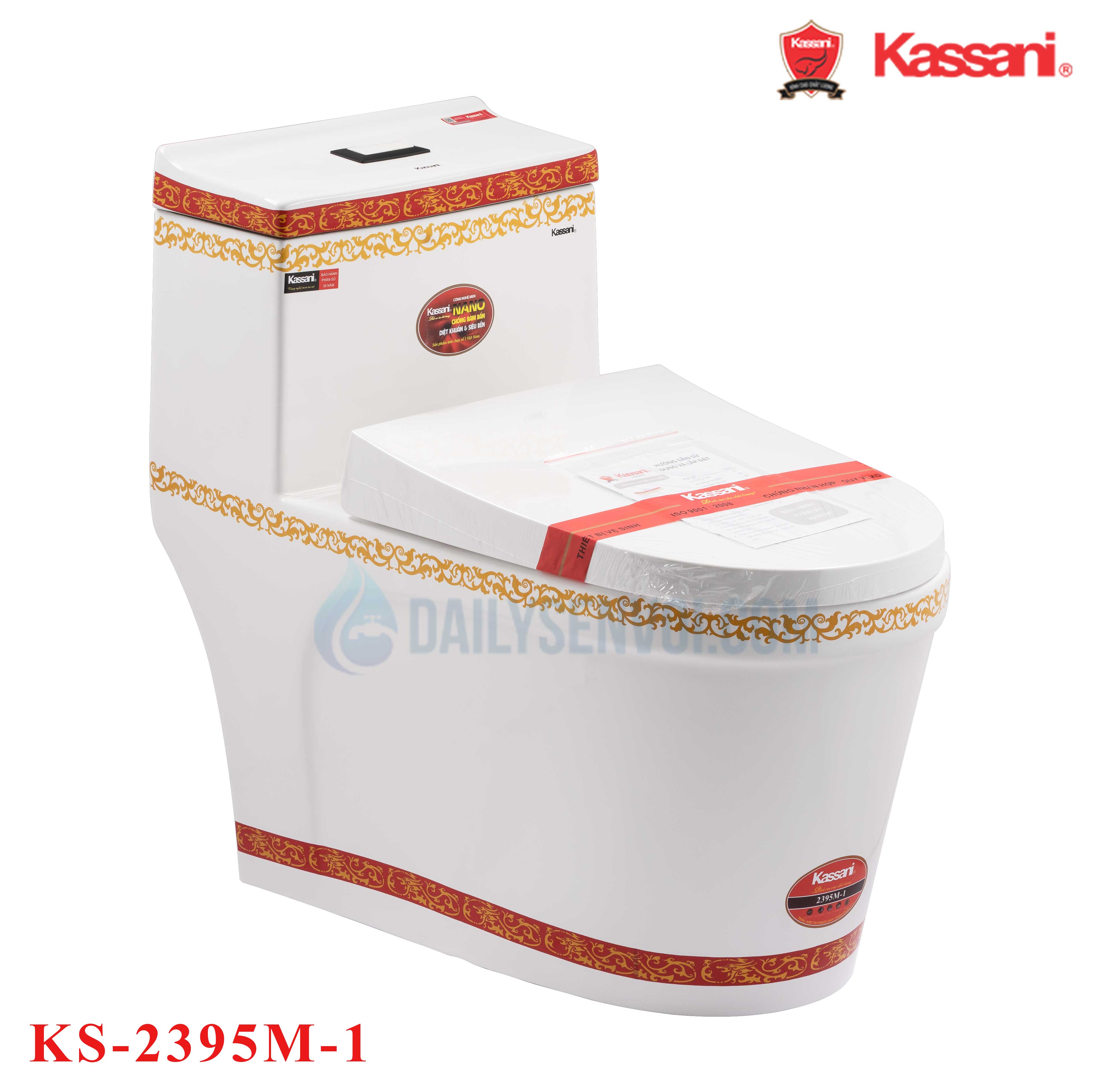  Bồn cầu hoa văn Kassani KS-2395M-1