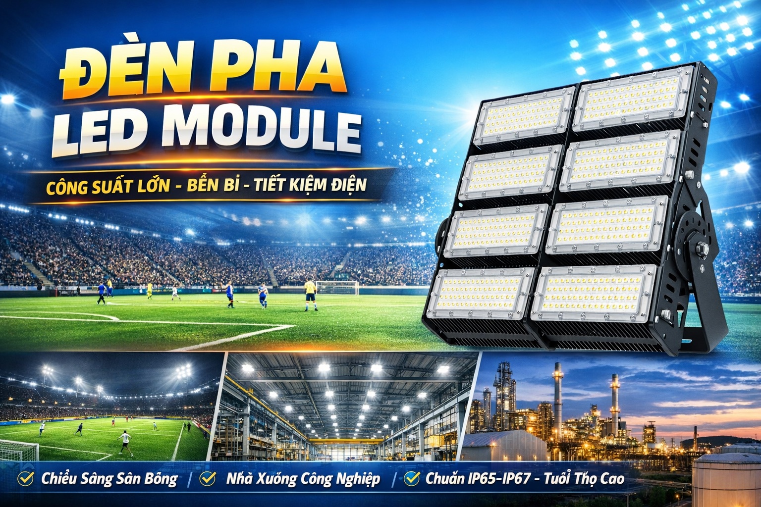 Đèn Pha LED Module Chính Hãng, Giá Tốt, Ánh Sáng Mạnh