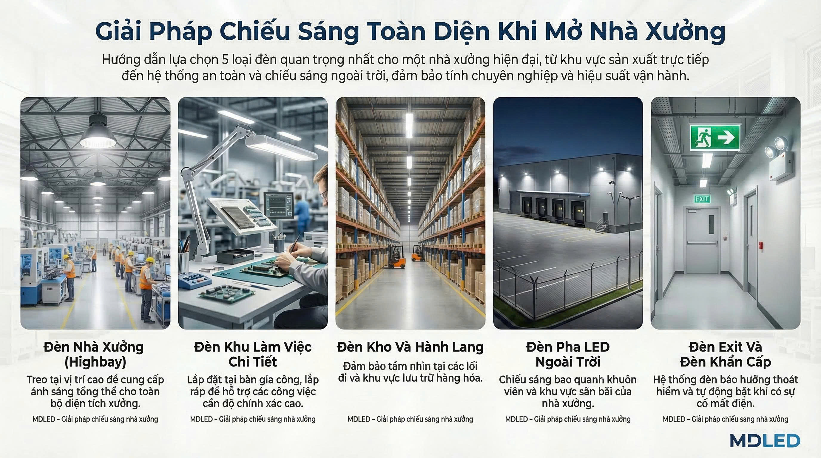 Mở Xưởng Cần Dùng Đèn Gì? Giải Pháp Chiếu Sáng Tối Ưu Cho Nhà Xưởng
