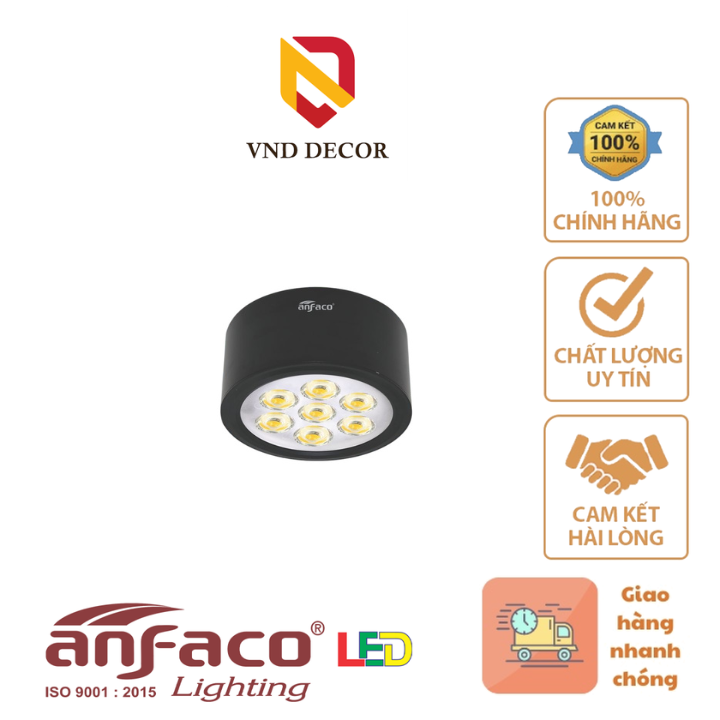 Đèn LED Gắn Nổi Mắt Ếch 3W-9W ANFACO AFC 643D-Vỏ Đen