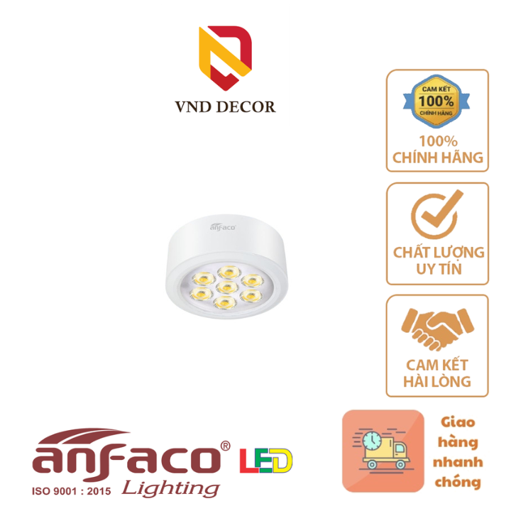 Đèn LED Gắn Nổi Mắt Ếch 3W-9W ANFACO AFC 643T-Vỏ Trắng
