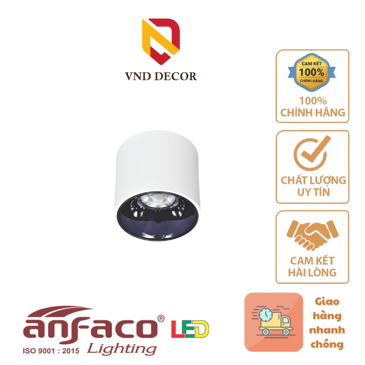 Đèn Lon Led Gắn Nổi ANFACO 3W-10W AFC 684T-Vỏ Trắng