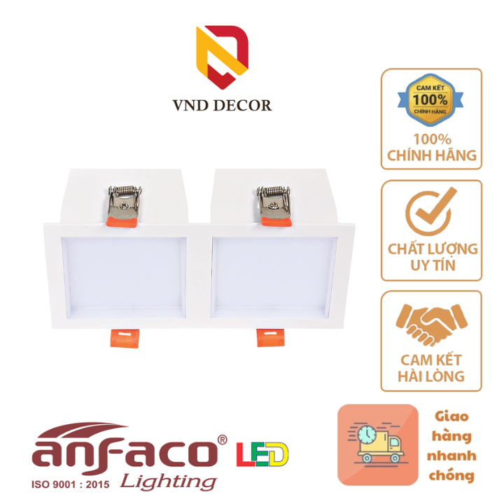 Đèn LED downlight Âm Trần Đôi 9W*2 Anfaco AFC 778/2-9Wx2