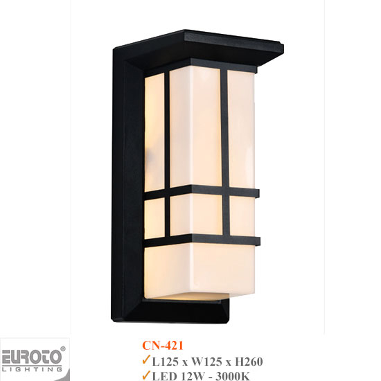 Đèn Tường Ngoài Trời Euroto 12W, Ánh Sáng Vàng, Mã CN-421