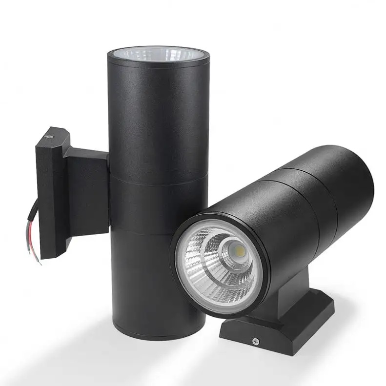 Đèn Hắt Tường 2 Đầu Trụ Tròn 12W Ngoài Trời Size Ø90 Ánh Sáng Vàng