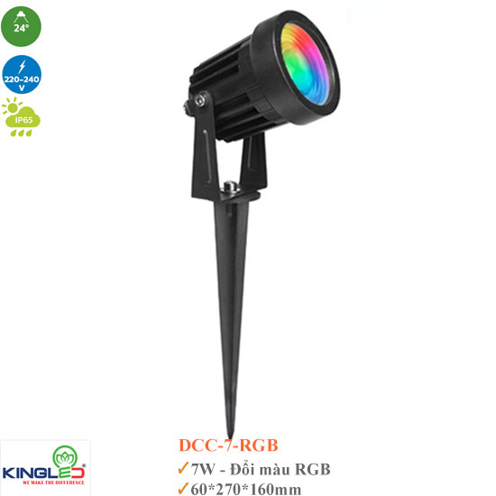 Đèn cắm cỏ Kingled DCC-7-RGB 7W