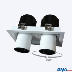Đèn LED Âm Trần Đôi Chỉnh Hướng 2x5W-2x18W ENA Mẫu DCG