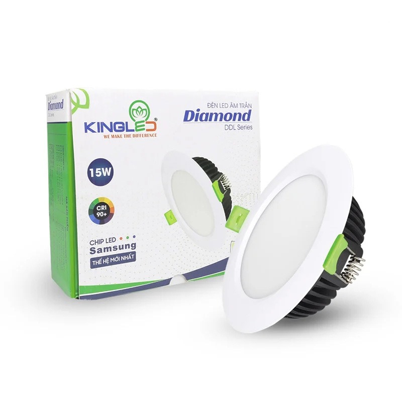 Đèn Led Âm Trần Downlight KINGLED Diamond Mặt Trắng