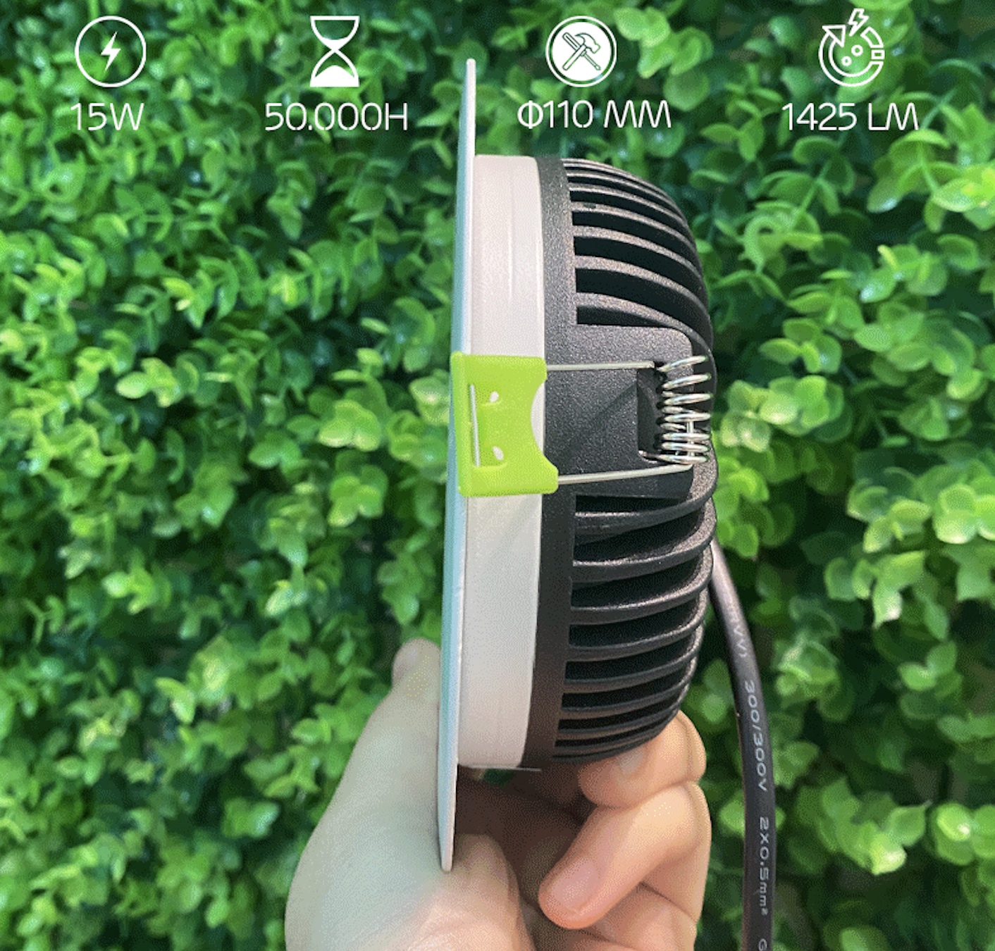 Đèn Led Âm Trần Downlight KINGLED Diamond Mặt Trắng