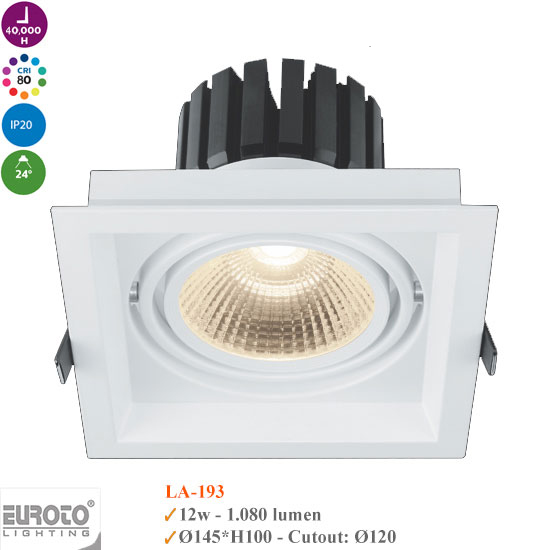 Đèn Spotlight Âm Trần 12W Euroto LA-193