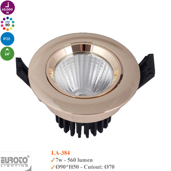 Đèn Spotlight Âm Trần Euroto 7W/12W/18W- LA384/LA385/LA386