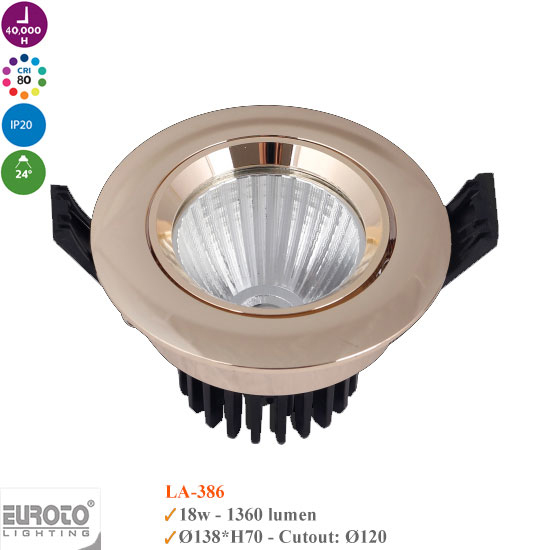 Đèn Spotlight Âm Trần Euroto 7W/12W/18W- LA384/LA385/LA386