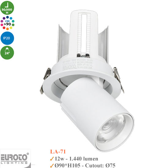 Đèn Spotlight Âm Trần Euroto 12w