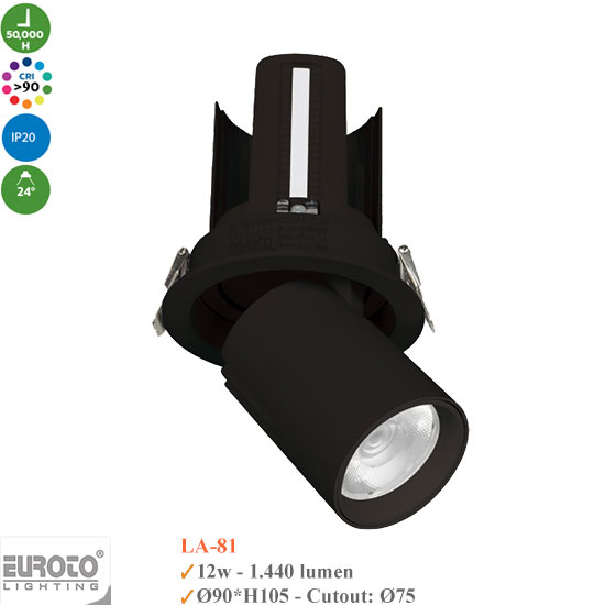 Đèn Spotlight Âm Trần Euroto 12w