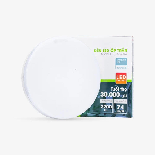 Đèn LED Ốp Trần Tròn LN12 Đế Nhôm RẠNG ĐÔNG