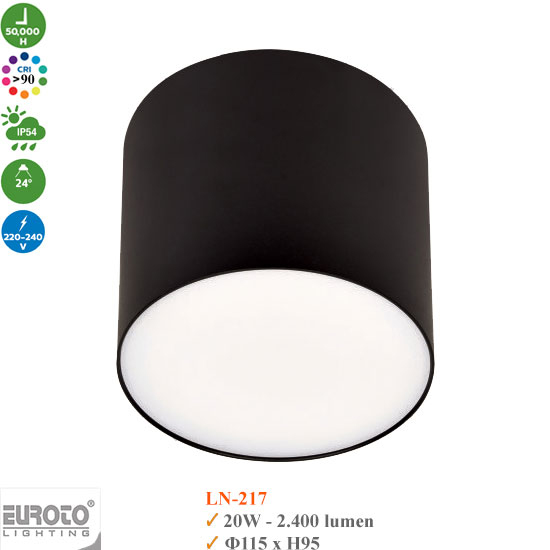Đèn Lon Nổi Chống Chói Euroto 20W LN-212/LN-217