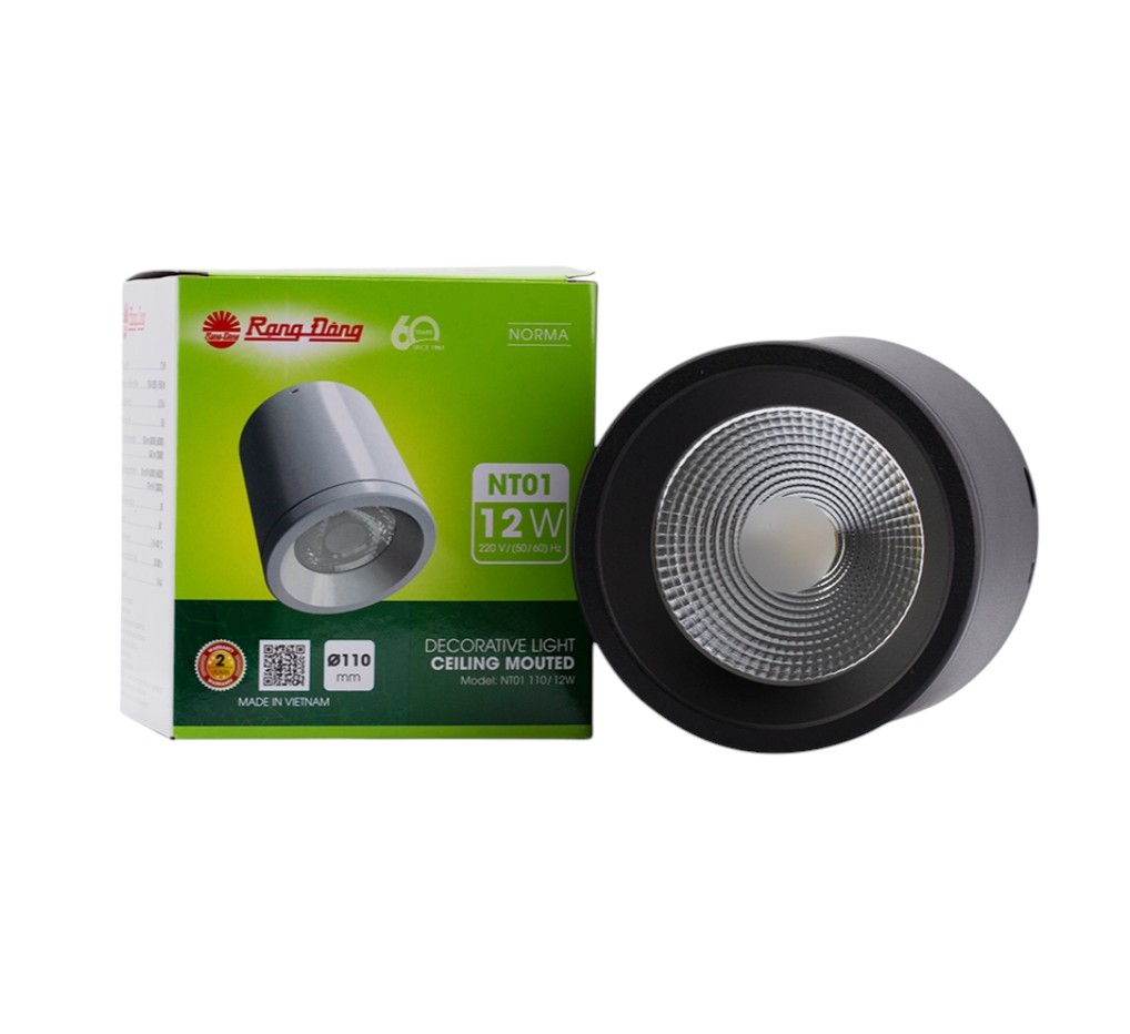 Đèn LED Downlight Nổi Trần 12W Rạng Đông - NT01 110/12W