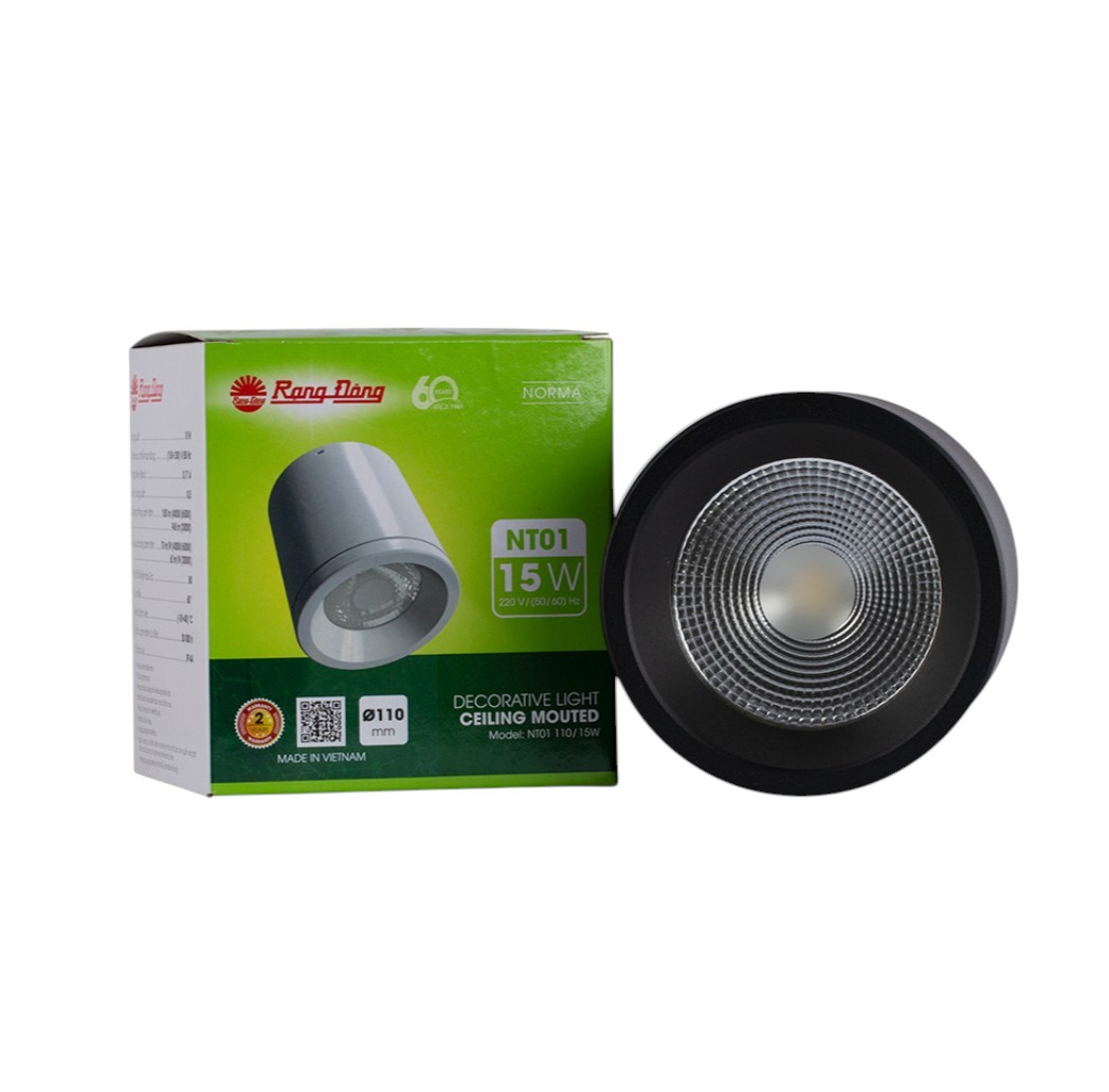 Đèn LED Downlight Nổi Trần 15W Rạng Đông - NT01 110/15W