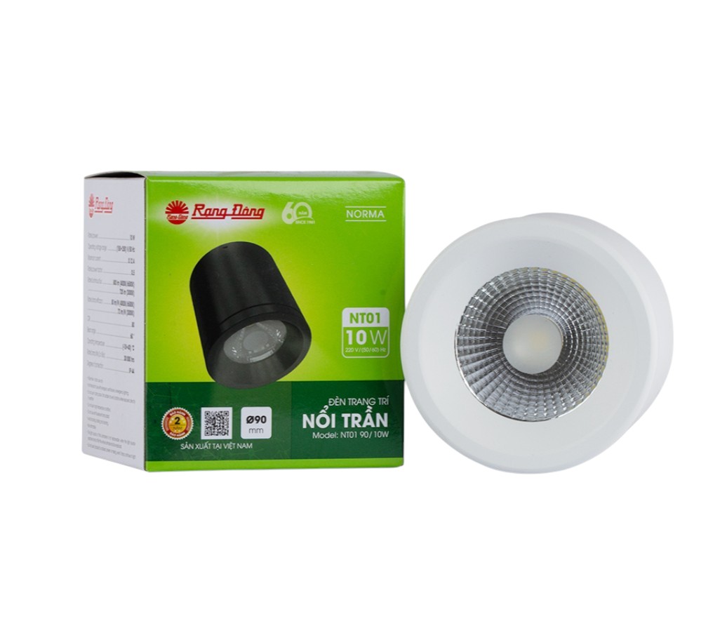 Đèn LED Downlight Nổi Trần 10W Rạng Đông - NT01 110/10W