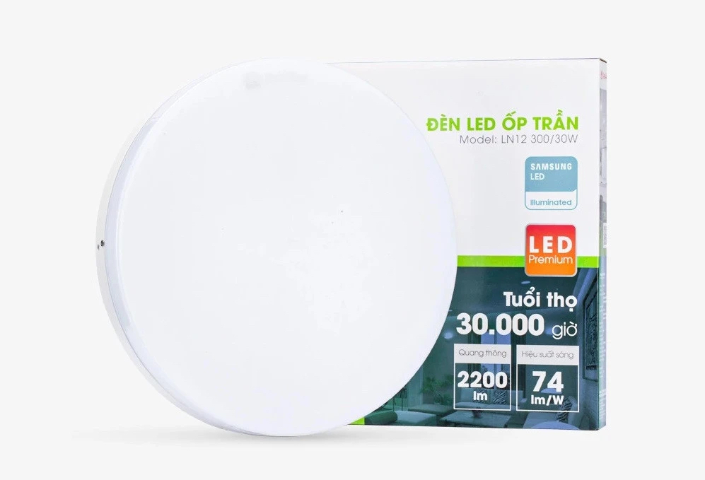 Đèn LED Ốp Trần Tròn LN12 Đế Nhôm RẠNG ĐÔNG