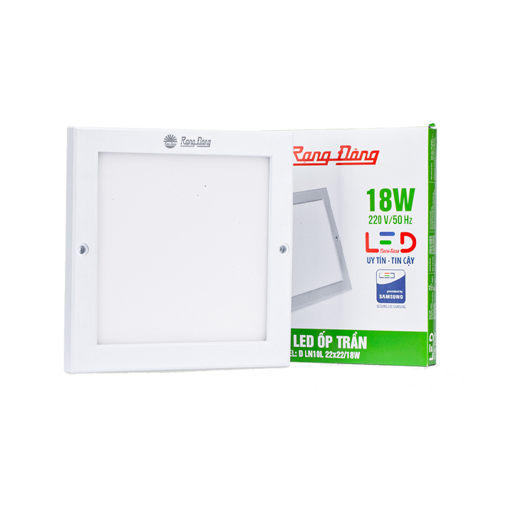 Đèn LED Ốp Trần Vuông LN10L RẠNG ĐÔNG 18W