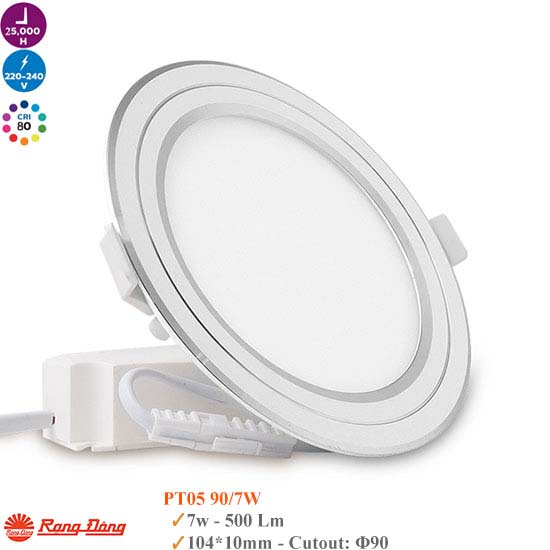 Đèn Led Âm Trần 7w Rạng Đông PT05 90/7W