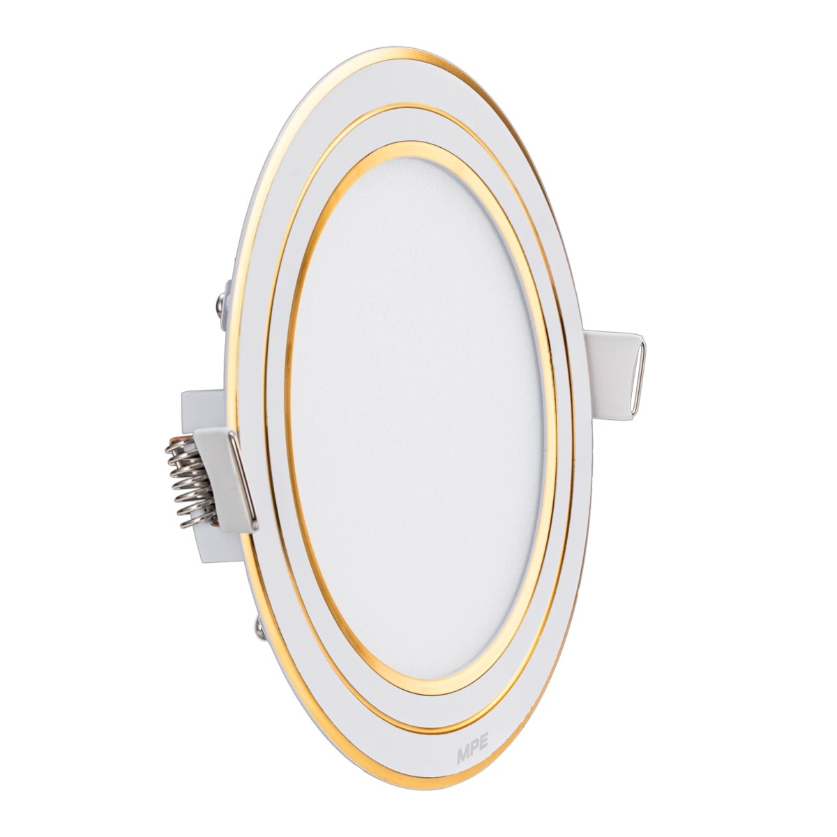 Đèn LED Panel Âm Trần Nhôm Viền Vàng Mặt Tròn 12W MPE RPL-12ST