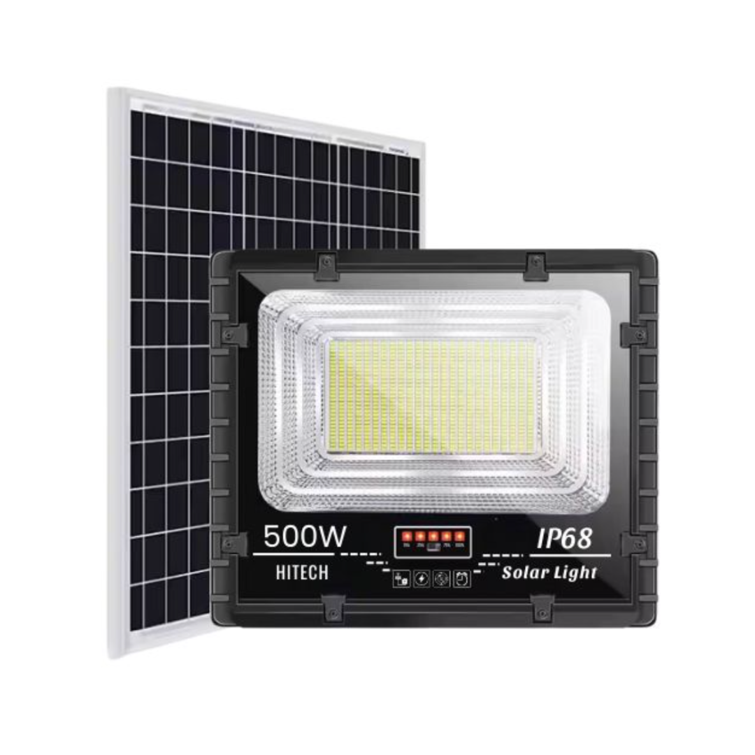 Đèn Pha Năng Lượng Mặt Trời 500W, Hitech Chip Led 5054-Ánh Sáng Trắng
